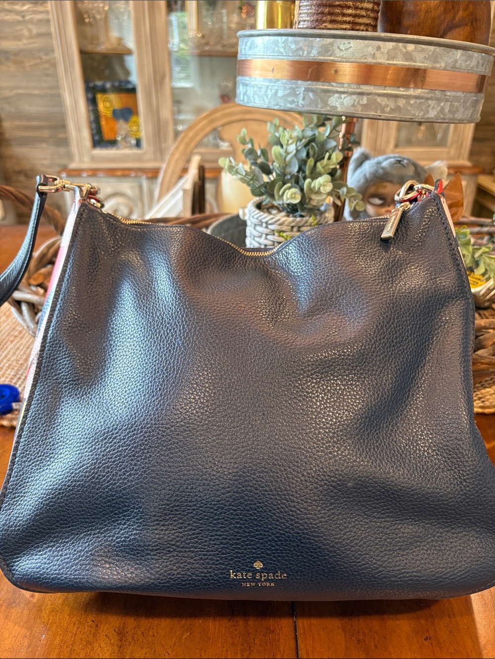 kate spade Navy Shoulder Bag with Red and Pink Side Panels